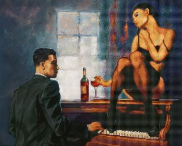 Διαμαντένια ταπετσαρία - Περιμένοντας τις σκιές, 40x50cm