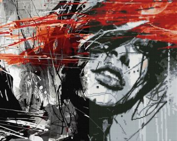 Διαμαντένια ταπετσαρία - Η γυναίκα στα μαύρα, 40x50cm