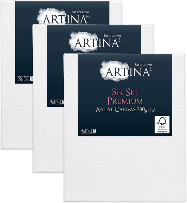 Σετ 3 καμβάδων ζωγραφικής 30x40 cm - 380 g/m²