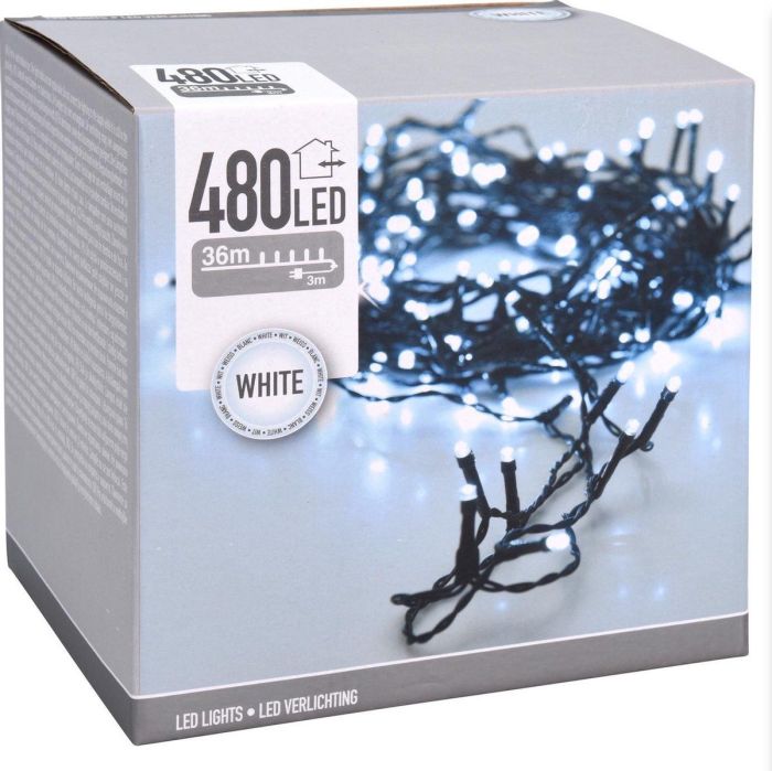 Χριστουγεννιάτικα φωτάκια LED, λευκό φως, 480 LED, 36μ