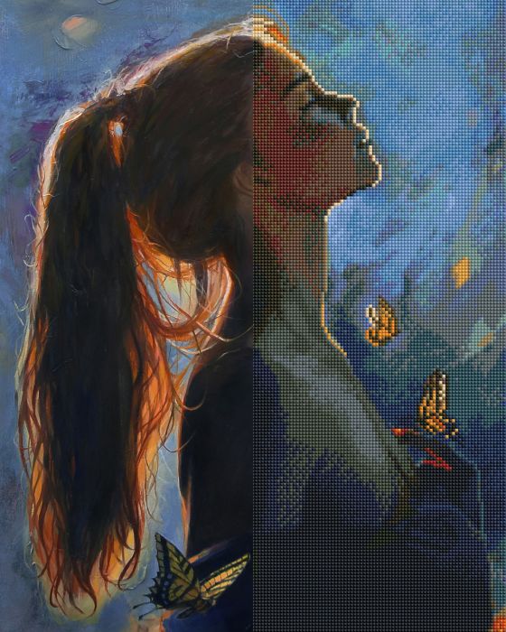Διαμαντένια ταπετσαρία - Butterfly love, 40x50cm