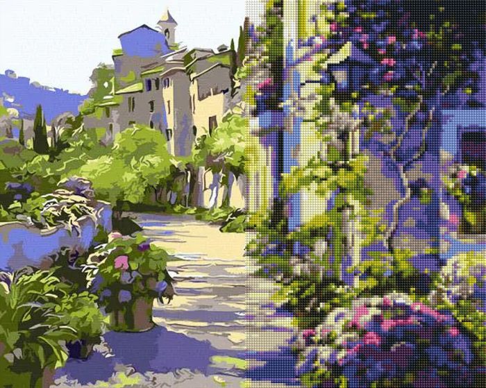 Διαμαντένια ταπετσαρία - Βουργουνδία, 40x50 cm
