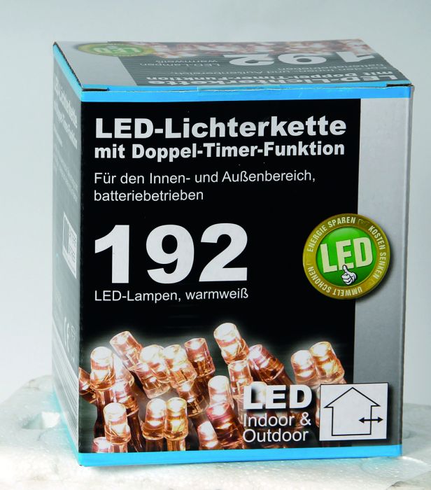 192 LED φώτα Χριστουγέννων με μπαταρίες και 9 λειτουργίες-14,90m