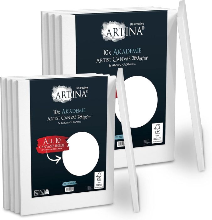 Σετ καμβά ζωγραφικής 5 τεμ.40x50εκ. 5 τεμ.30x40εκ.