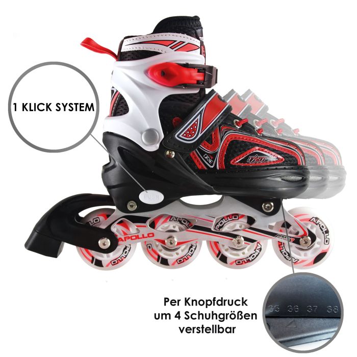 Πατίνια INLINE "Super Blades X Pro" Apollo M - Κόκκινο
