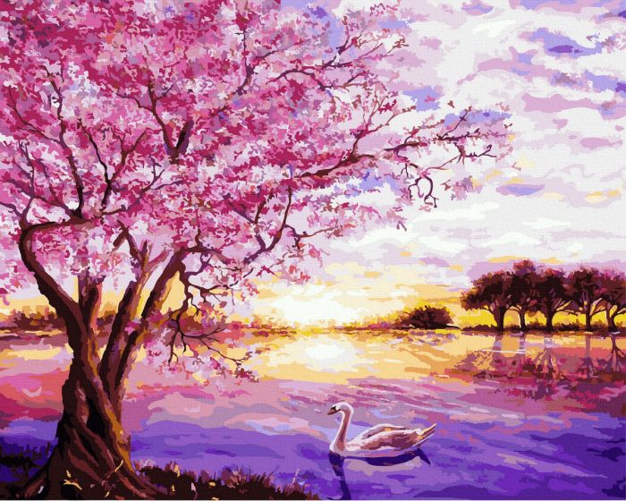 Ζωγραφική με αριθμούς - Swan Spring, 40x50cm