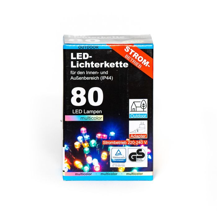 Έγχρωμα LED λαμπάκια με 80 LED φώτα για εξωτερική χρήση, 9 m