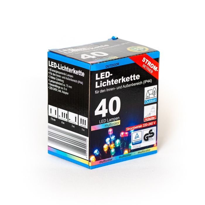 Έγχρωμα LED λαμπάκια με 40 LED φώτα για εξωτερική χρήση, 6 m