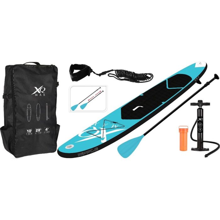 WAIKIKI Σετ φουσκωτό Surf Board μαύρο / μπλε